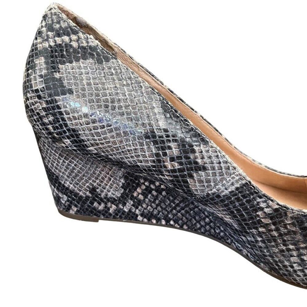 Vionic Gray Snakeskin Wedge Heels - Picture 3 of 16